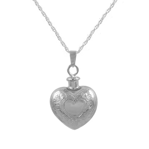 Etched Heart Pendant