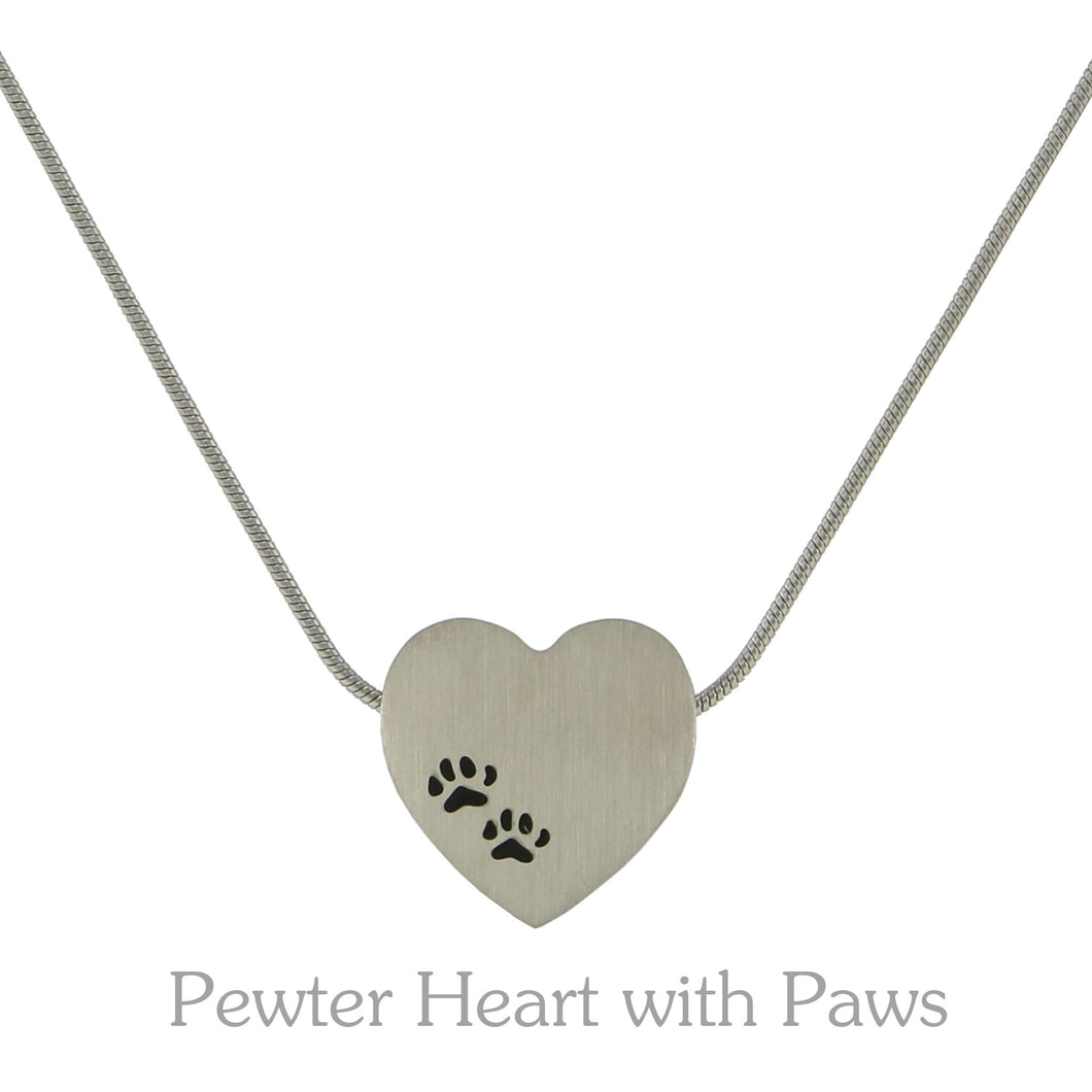 Heart Paw Print Pendant