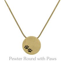 Load image into Gallery viewer, Round Paw Prints Pendant