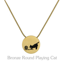 Load image into Gallery viewer, Round Playing Cat Pendant